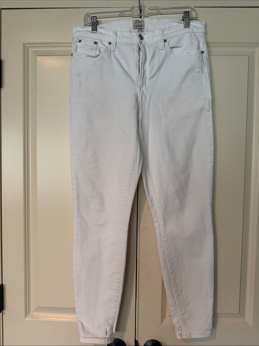 J. Crew White High-Rise Toothpick Jeans